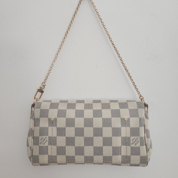 LOUIS VUITTON Favorite PM Crossbody Clutch Damier Azur White N41277 Dust Bag Box - Picture 4 of 15